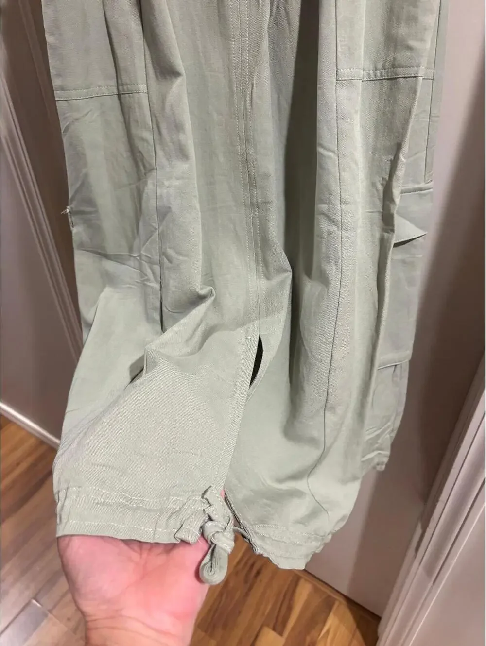 Tractr Sage Green Maxi Dress Womens XS Ribbed Tank Cargo Pockets NWT - Picture 3 of 8